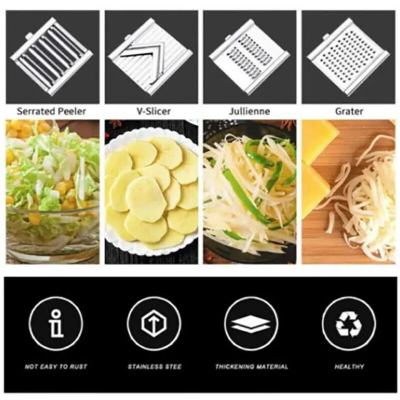 Picture of Multi-purpose Slicer Cuts Stainless Steel Grater Peeler Set Cheese Grater Cabbage Shredder Kitchen Tool For Kitchen-Silver
