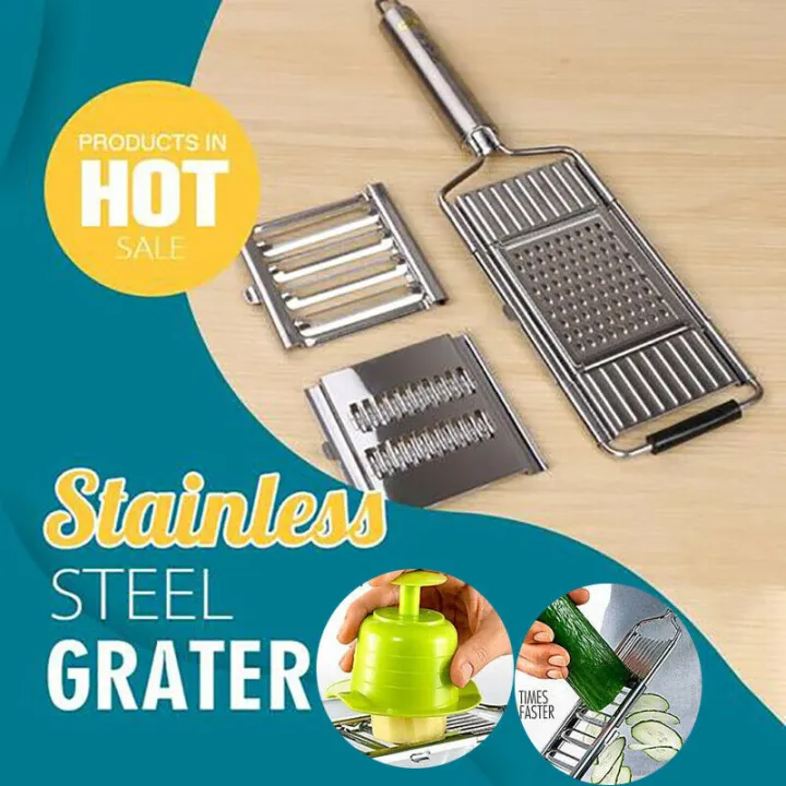 Picture of Multi-purpose Slicer Cuts Stainless Steel Grater Peeler Set Cheese Grater Cabbage Shredder Kitchen Tool For Kitchen-Silver