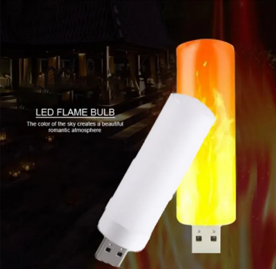 Picture of LED USB Atmosphere Light Flame Flashing Candle Lights Book Lamp for Power Bank Camping Lighting Cigarette Lighter Effect Light-Asia Express-Multicolor