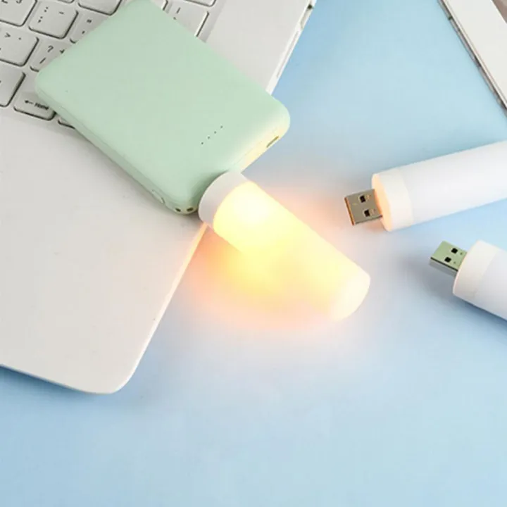 Picture of LED USB Atmosphere Light Flame Flashing Candle Lights Book Lamp for Power Bank Camping Lighting Cigarette Lighter Effect Light-Asia Express-Multicolor