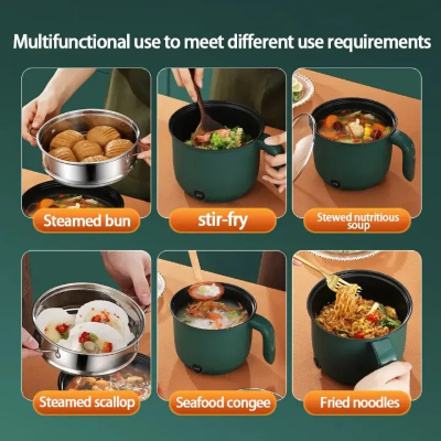 Picture of single layers/double layers 1.5L Capacity Mini Home Cooking Pot Multifunctional Rice Cooker Non Stick Pan Safety Material Potable Stockpot Utility Electrice-Asia Express