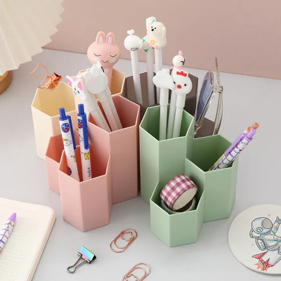 Picture of Hexagonal Make-Up Brush Storage Cosmetic Box Holder Office Table Organizer For Lipstick Pen Lipstick/Pen/Cosmetic Organizer - pencil bag-The asia express-Multicolor
