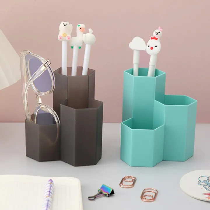Picture of Hexagonal Make-Up Brush Storage Cosmetic Box Holder Office Table Organizer For Lipstick Pen Lipstick/Pen/Cosmetic Organizer - pencil bag-The asia express-Multicolor