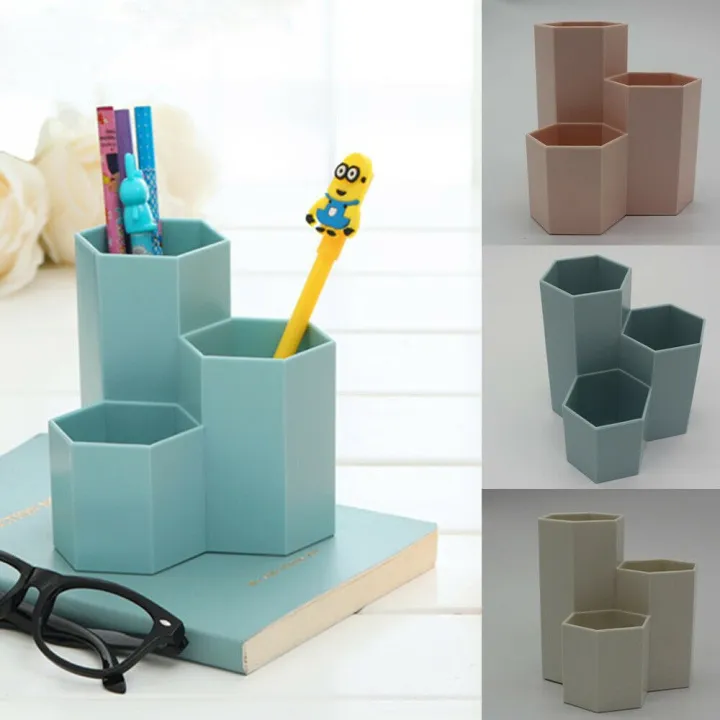 Picture of Hexagonal Make-Up Brush Storage Cosmetic Box Holder Office Table Organizer For Lipstick Pen Lipstick/Pen/Cosmetic Organizer - pencil bag-The asia express-Multicolor