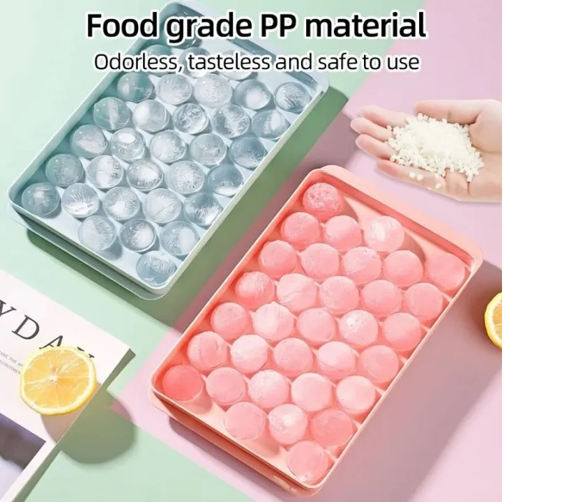 Picture of Plastic Round Ball Ice Box Round Ice Ball Ice Tray Mold Moulds Ice Ball Maker 3D Round Ice Cube Tray with Lid Plastic ice ball tray cute ice tray ice cube case ice cube tray-Multicolor