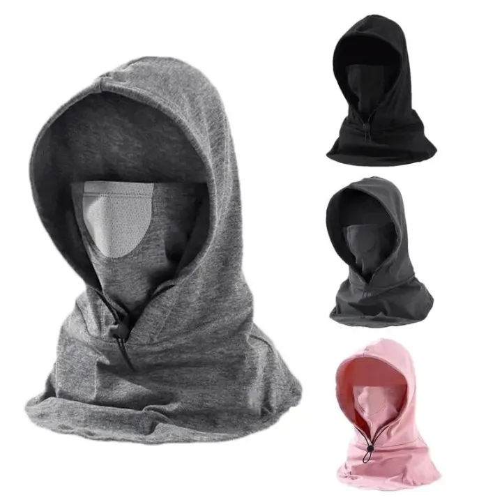 Picture of Windproof Cycling Face Cover With Hat For Winter Bike Hooded Mask With Neck Warmer-Multicolor