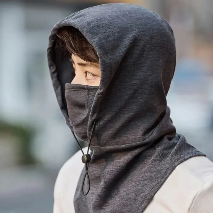 Picture of Windproof Cycling Face Cover With Hat For Winter Bike Hooded Mask With Neck Warmer-Multicolor