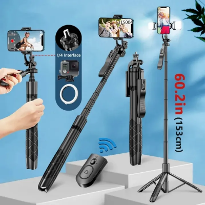 Picture of K28 Long Wireless Selfie Stick Tripod Stand Foldable Monopod With Remote shutter For Smartphones TIKTOK Shooting Live-Asia Express-Black