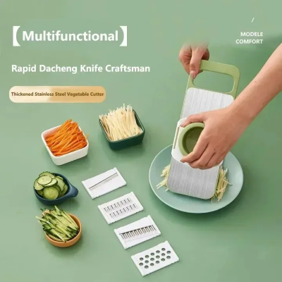 Picture of Kitchen Manual Vegetable Slicer Stainless Steel Vegetable Slicer Shredder Cutter Potato Shredders Garlic Carrot Grater Chopper-The Asia Express-Multicolor