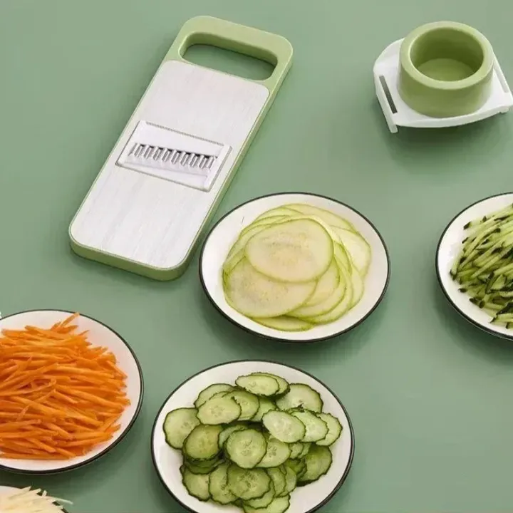 Picture of Kitchen Manual Vegetable Slicer Stainless Steel Vegetable Slicer Shredder Cutter Potato Shredders Garlic Carrot Grater Chopper-The Asia Express-Multicolor