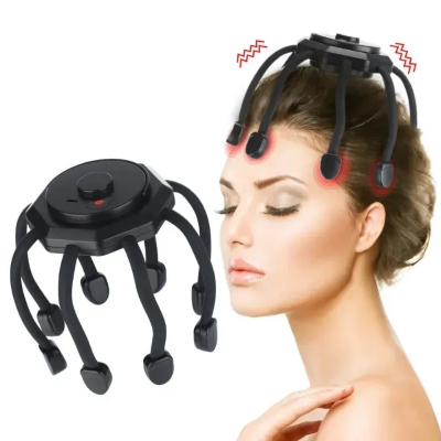 Picture of Electric Head Massager Octopus Massager 20 Contracts 5 Modes Scalp Massager 2 Extra Long Contract Red Light Therapy Device-Black