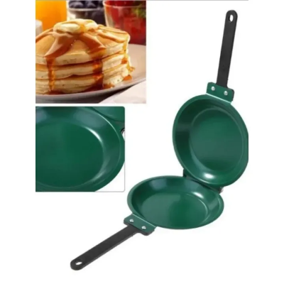 Picture of Double Sided Frying Pan Green Nonstick Stir Frying Pan with Ceramic Coating Pancake Maker Cake Maker Home Kitchen Cookware-The Asia Express-Green