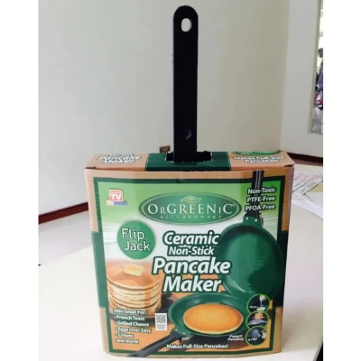 Picture of Double Sided Frying Pan Green Nonstick Stir Frying Pan with Ceramic Coating Pancake Maker Cake Maker Home Kitchen Cookware-The Asia Express-Green