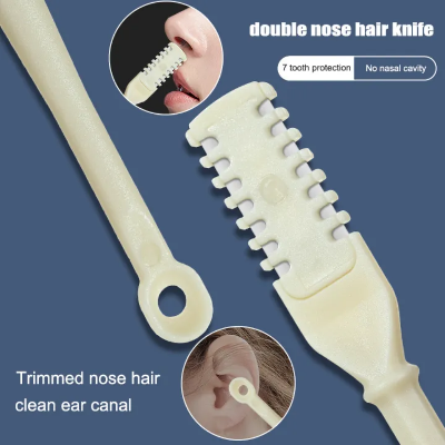 Picture of 360 Degree Rotating Double Head Nose Hair Trimmer Earpick Nose Hair Removal Trimming Portable Nose Ear Hair Trimmer Tool-The Asia Express-White