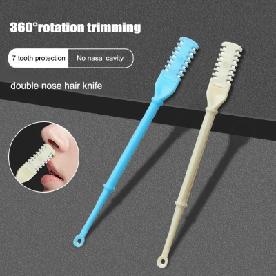 Picture of 360 Degree Rotating Double Head Nose Hair Trimmer Earpick Nose Hair Removal Trimming Portable Nose Ear Hair Trimmer Tool-The Asia Express-White
