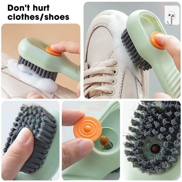 Picture of Multifunctional Shoe Brushes With Soap Dispenser Long Handle Brush Cleaner For Clothes Shoes Household Laundry Cleaning Brush-Multicolor