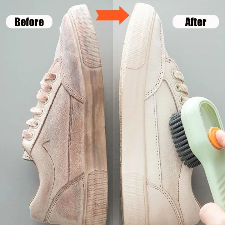 Picture of Multifunctional Shoe Brushes With Soap Dispenser Long Handle Brush Cleaner For Clothes Shoes Household Laundry Cleaning Brush-Multicolor