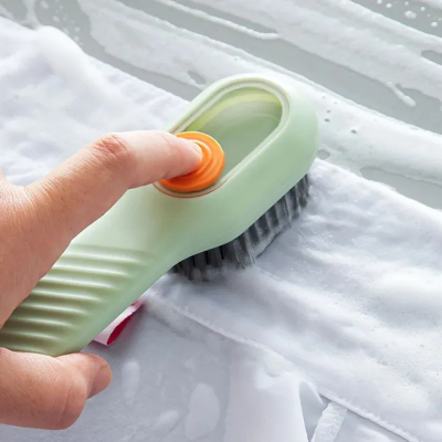 Picture of Multifunctional Shoe Brushes With Soap Dispenser Long Handle Brush Cleaner For Clothes Shoes Household Laundry Cleaning Brush-Multicolor