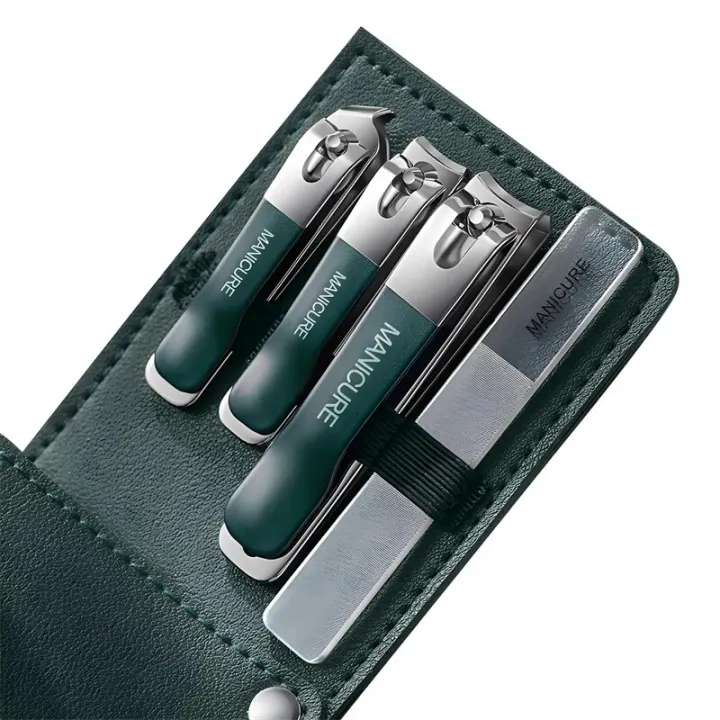 Picture of 4_piece nail manicure set stainless steel men and women professional nail clippers pedicure care tools_The Asia Express-Green