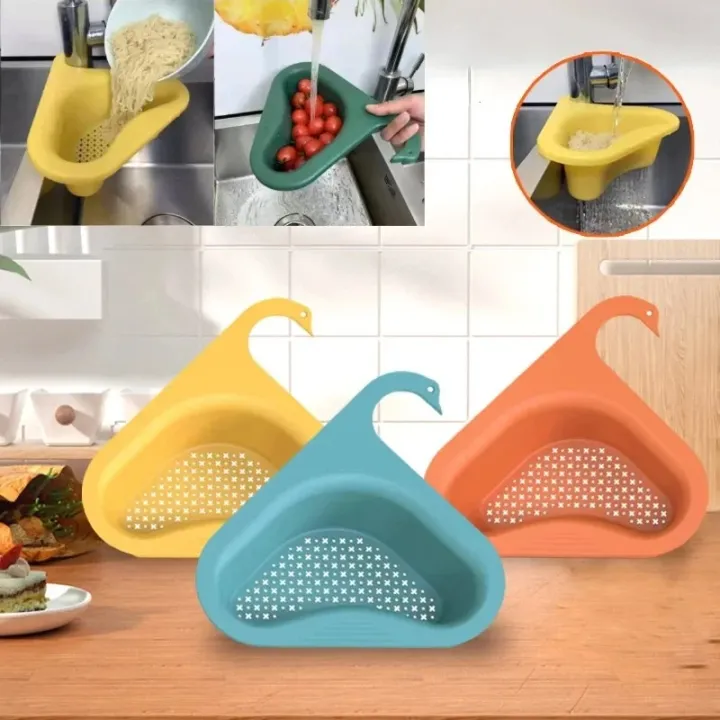 Picture of Kitchen Sink Filter Swan Drain Basket Garbage Filter Multifunctional Hanging Rack Shelf Strainer Sink Hanging Rack Accessories_ The Asia Express-Multicolor