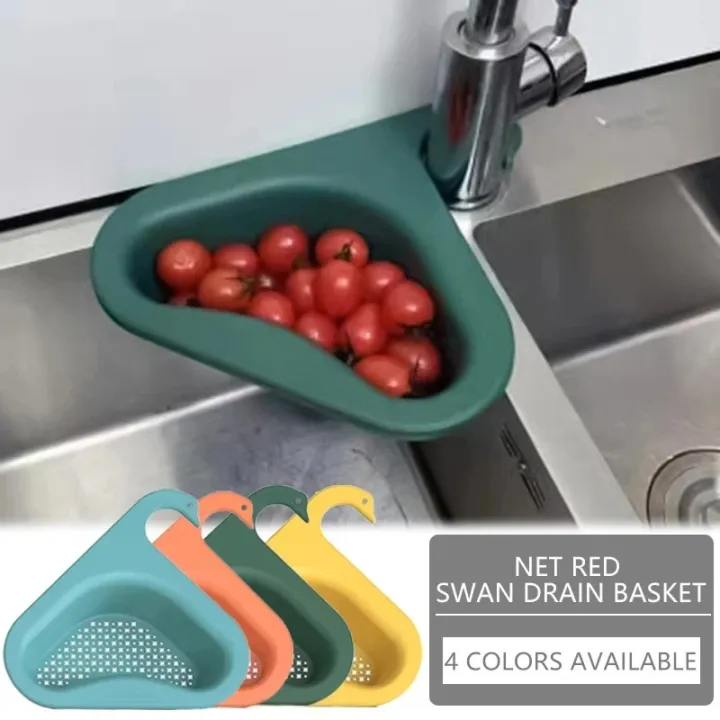 Picture of Kitchen Sink Filter Swan Drain Basket Garbage Filter Multifunctional Hanging Rack Shelf Strainer Sink Hanging Rack Accessories_ The Asia Express-Multicolor