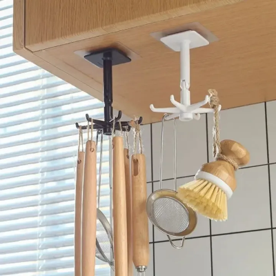 Picture of Kitchen Hook Multi-Purpose Hooks 360 Degrees Rotated Rotatable Rack For Organizer And Storage Spoon Hanger For Kitchen Gadgets_The Asia Express-Multicolor