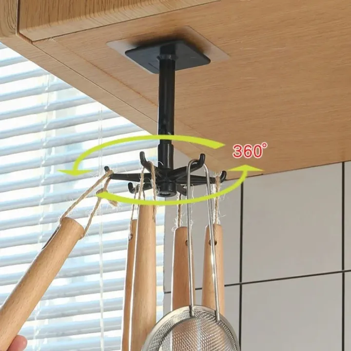 Picture of Kitchen Hook Multi-Purpose Hooks 360 Degrees Rotated Rotatable Rack For Organizer And Storage Spoon Hanger For Kitchen Gadgets_The Asia Express-Multicolor