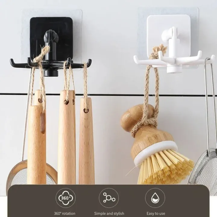 Picture of Kitchen Hook Multi-Purpose Hooks 360 Degrees Rotated Rotatable Rack For Organizer And Storage Spoon Hanger For Kitchen Gadgets_The Asia Express-Multicolor