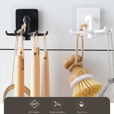 Picture of Kitchen Hook Multi-Purpose Hooks 360 Degrees Rotated Rotatable Rack For Organizer And Storage Spoon Hanger For Kitchen Gadgets_The Asia Express-Multicolor