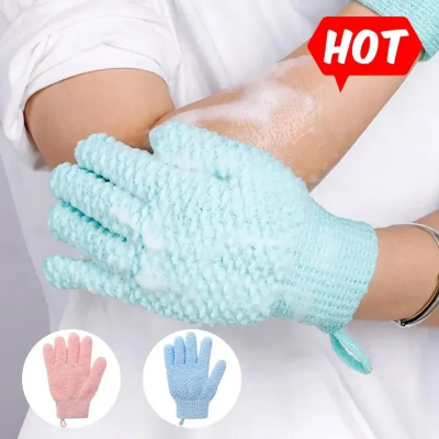 Picture of 1/2 pcs Pack Of Five Finger Bath Gloves Creative Home Body Massage Sponge Lazy Bath Gloves Deodorant Massage Elastic Bath Scrub Mud_The Asia Express-1pcs