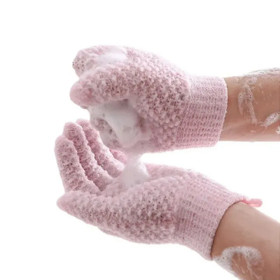 Picture of 1/2 pcs Pack Of Five Finger Bath Gloves Creative Home Body Massage Sponge Lazy Bath Gloves Deodorant Massage Elastic Bath Scrub Mud_The Asia Express-1pcs