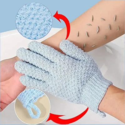 Picture of 1/2 pcs Pack Of Five Finger Bath Gloves Creative Home Body Massage Sponge Lazy Bath Gloves Deodorant Massage Elastic Bath Scrub Mud_The Asia Express-1pcs