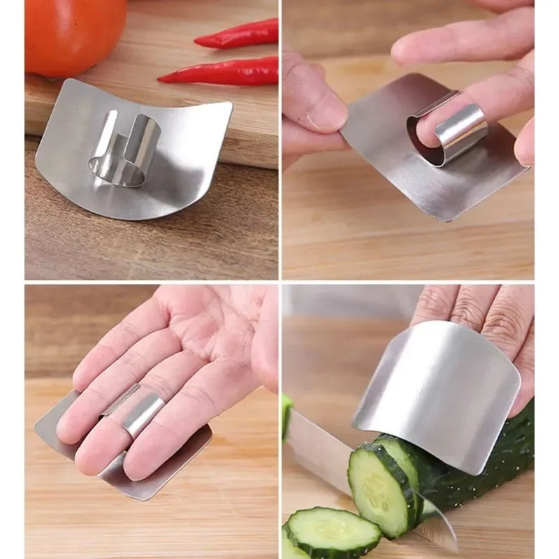 Picture of Stainless Steel vegetable cutter hand guard household finger Guard -kitchen finger Guard tool-The Asia Express-Silver