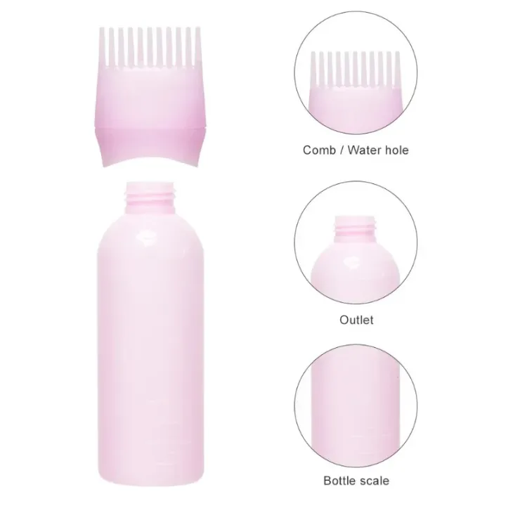 Picture of 160ml Multicolor Plastic Hair Dye Refillable Bottle Applicator Oil Comb Dispensing Salon Hair Coloring Hairdressing Styling Tool_The Asia Express-Multicolor