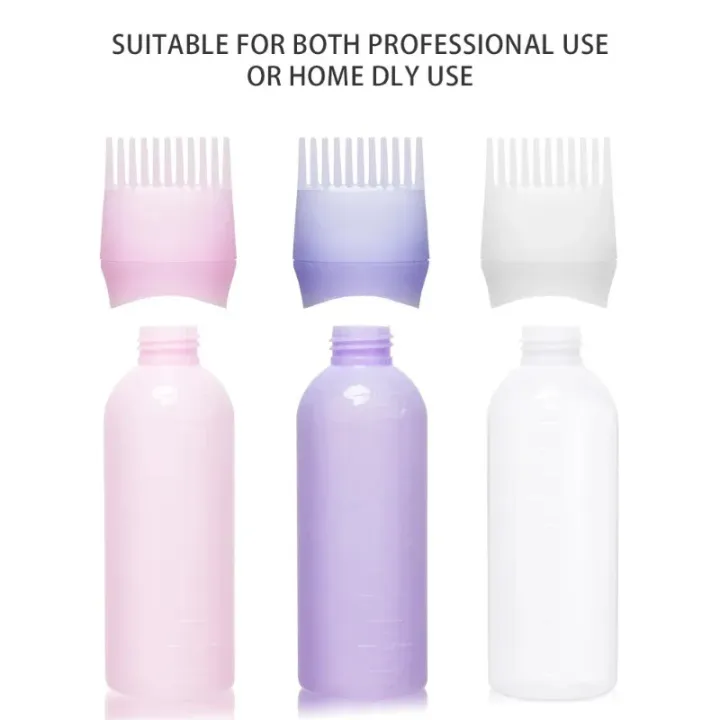 Picture of 160ml Multicolor Plastic Hair Dye Refillable Bottle Applicator Oil Comb Dispensing Salon Hair Coloring Hairdressing Styling Tool_The Asia Express-Multicolor