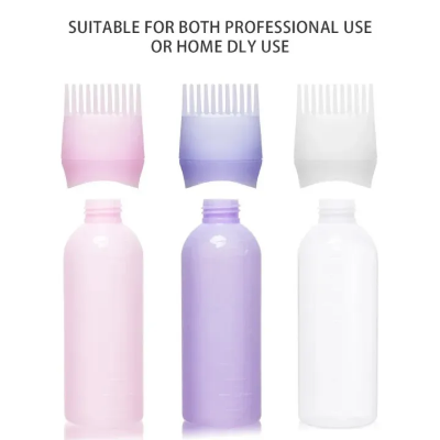 Picture of 160ml Multicolor Plastic Hair Dye Refillable Bottle Applicator Oil Comb Dispensing Salon Hair Coloring Hairdressing Styling Tool_The Asia Express-Multicolor