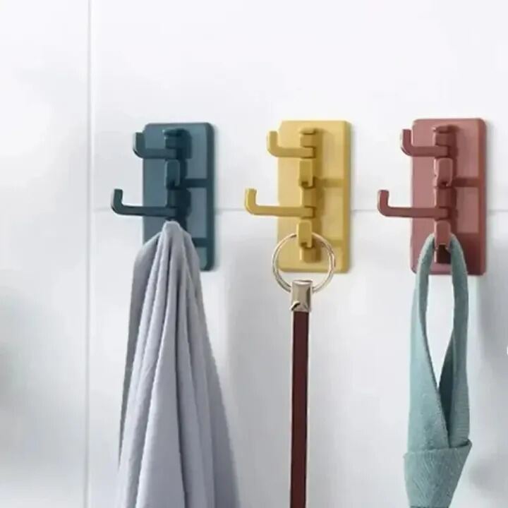 Picture of 1PC Self Adhesive Wall Hook Strong Without Drilling Coat Bag Bathroom Door Kitchen Towel Hanger Hooks Home Storage Accessories-The Asia Express-Multicolor