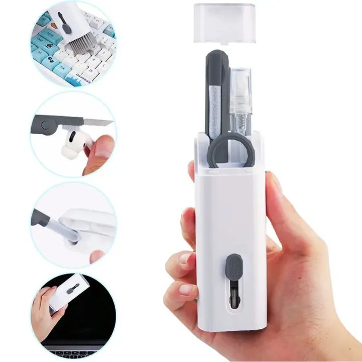 Picture of Keyboard Cleaning Tool Portable Multifunctional Cleaning brush Tool Electronics 7 in 1 Earbud keyboard laptop Cleaning Pen cleaner Kit-The Asia Express-Multicolor