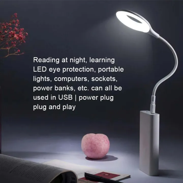 Picture of Portable LED Book Light USB Flexo Led Desk Lamp Intelligent Voice Reading Lamp For Computer PC Laptop Ring Eye Care Lighting-The Asia Express-Multicolor