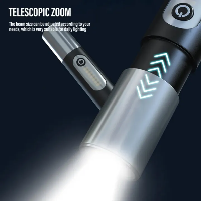 Picture of Multifunctional LED Flashlight XST-836 Work Light USB Rechargeable Camping Fishing Lantern Waterproof Zoom Torch KeyChain Lamp-The Asia Express-Multicolor