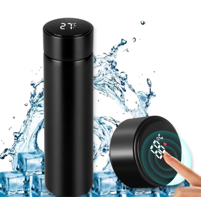Picture of Stainless Steel Smart Water Bottle,Temperature Display,LED Digital Smart Vacuum Water Bottle,Touch Intelligent Temperature Display Vacuum Flasks 500ml -The Asia Express-Multicolor