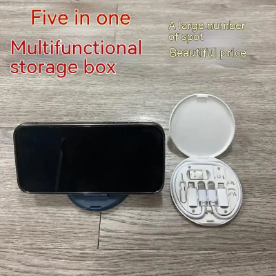 Picture of Data cable set storage box 60w fast charge data cable storage box Digital storage box mobile phone stand-The Asia Express-Multicolor