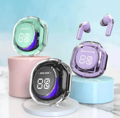 Picture of Wireless earphone Bluetooth earbuds Transparent Digital Display TWS Mecha Style Sports Headphones-The Asia Express-Multicolor