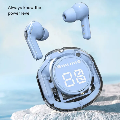 Picture of Wireless earphone Bluetooth earbuds Transparent Digital Display TWS Mecha Style Sports Headphones-The Asia Express-Multicolor