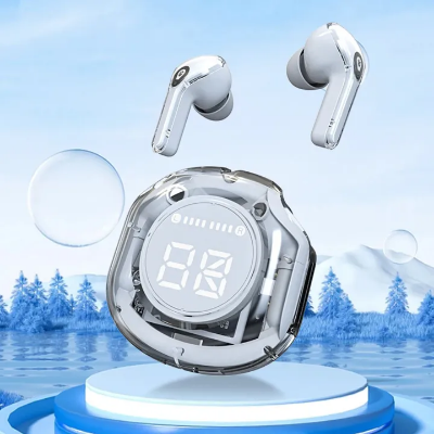 Picture of Wireless earphone Bluetooth earbuds Transparent Digital Display TWS Mecha Style Sports Headphones-The Asia Express-Multicolor