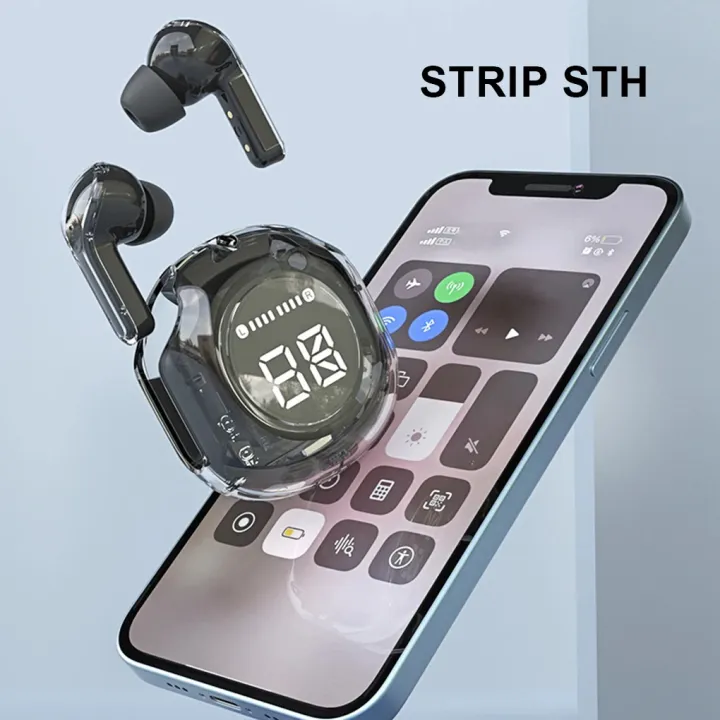 Picture of Wireless earphone Bluetooth earbuds Transparent Digital Display TWS Mecha Style Sports Headphones-The Asia Express-Multicolor