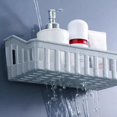 Picture of Bathroom Shelf Wall Mounted Storage Basket Punch Free Storage Rack Shower Organizer Kitchen Storage Holder-The asia Express-Multicolor
