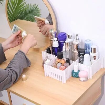 Picture of Adjustable Plastic Grid Drawer Organizer Multi-Purpose Drawer Storage Divider Adjustable Cabinet Storage Divider (6pcs)-Asia Express-Multicolor