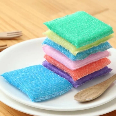 Picture of 4pcs Double Sided Kitchen Cleaning Sponge Kitchen Clean Cloth Dishwashing Sponge Decontamination Pot Bowl Clean Bathroom Accessories-Multicolor-The Asia Express-Multicolor