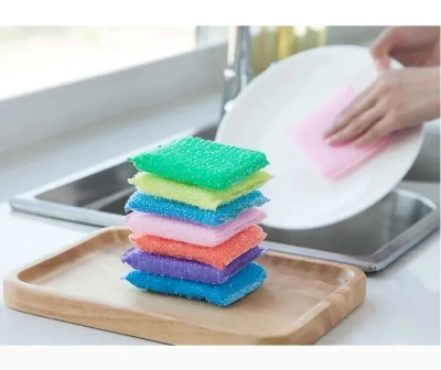 Picture of 4pcs Double Sided Kitchen Cleaning Sponge Kitchen Clean Cloth Dishwashing Sponge Decontamination Pot Bowl Clean Bathroom Accessories-Multicolor-The Asia Express-Multicolor